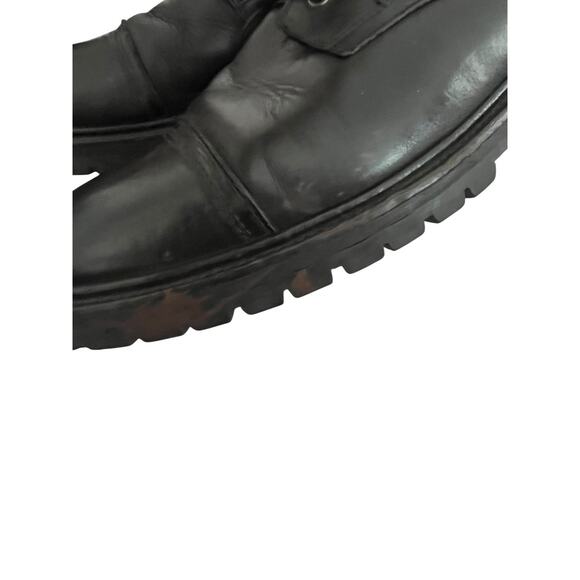AllSaints Piero Combat Ankle Boots •EU 46/US 13• Black Leather Zipper $349 main image 6